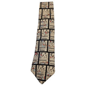 Museum Artifacts Doctor Physician Optometrist Eye Chart 100% Silk Tie
